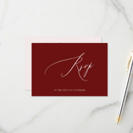 ArtsApp Elegante RSVP Burdeos Caligrafía de Lujo