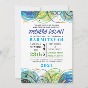 ARTSY FARTSY Bar Bat Mitzvah Tarjeta de invitación