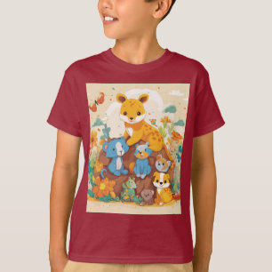 Artsy Playful Kids Diseño de camiseta animal