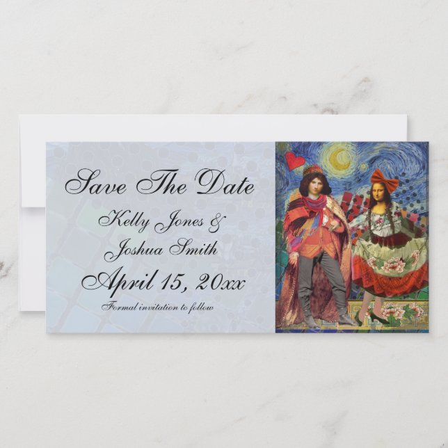 Artsy Save the date fantasiosa invitación boda (Anverso)