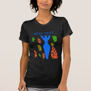 Artsy Woman agrega una camiseta de texto