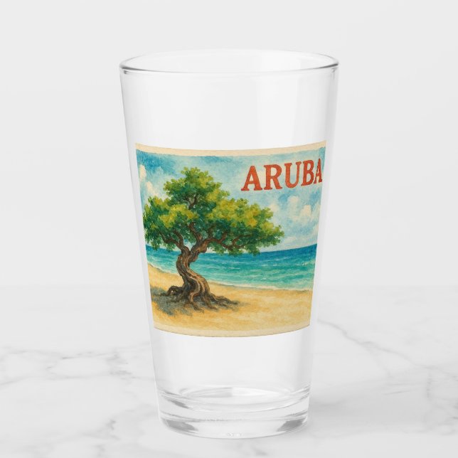 Aruba Divi Tree Eagle Beach acuarela (Anverso)