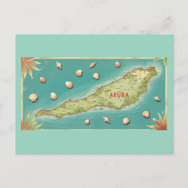 Aruba una hermosa tarjeta postal de isla (Anverso)