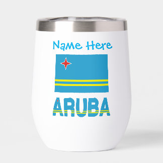 Aruba y la bandera de Aruba Personalización azul
