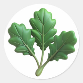 Arugula Plastic 3D - Etiqueta redonda brillante