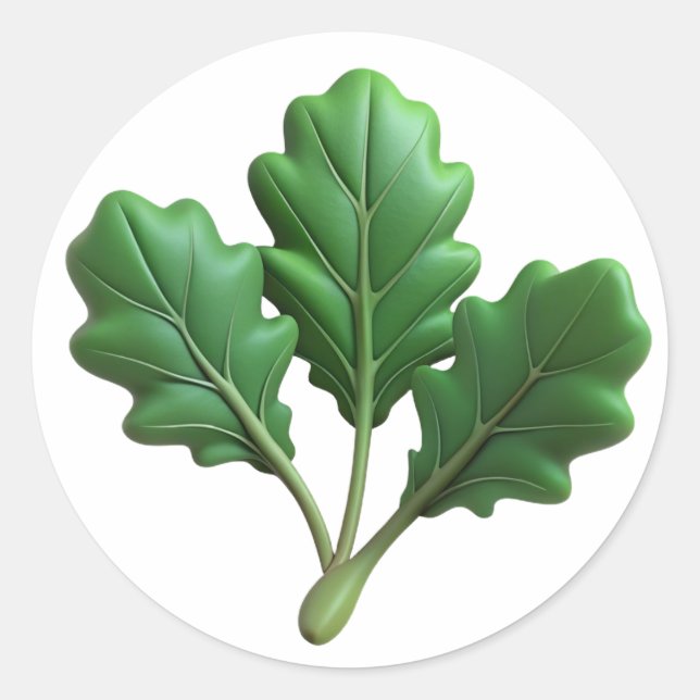 Arugula Plastic 3D - Etiqueta redonda brillante (Anverso)