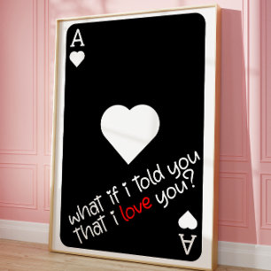 As de Corazones Tarjeta de Amor Romántico Póster d