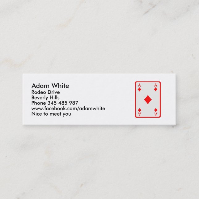 As de la tarjeta del póker (Anverso)