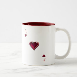 As de la taza de café de los corazones