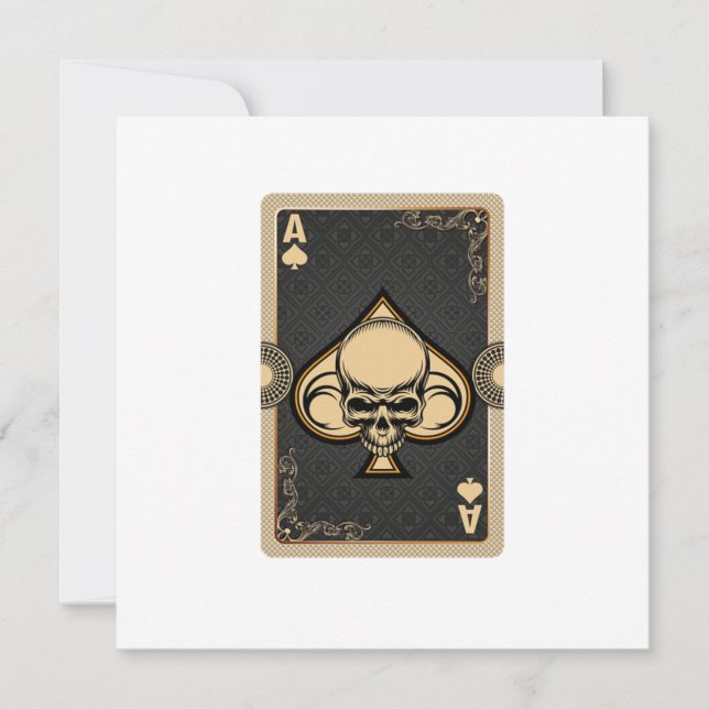 As de Picas Cráneos Tarjetas Póquer Casino Jugador (Anverso)