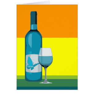 asador: copa de vino pop y botella