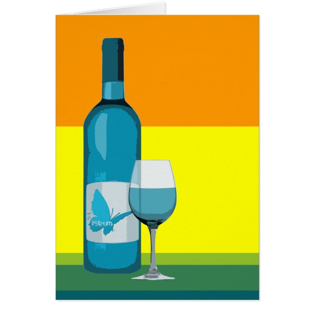 asador: copa de vino pop y botella (Frente)