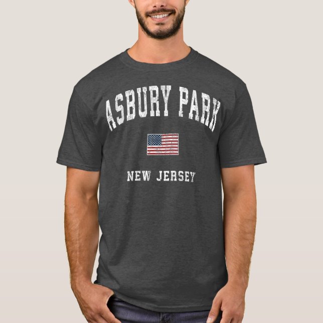 Asbury Park New Jersey NJ Vintage American Flag (Anverso)