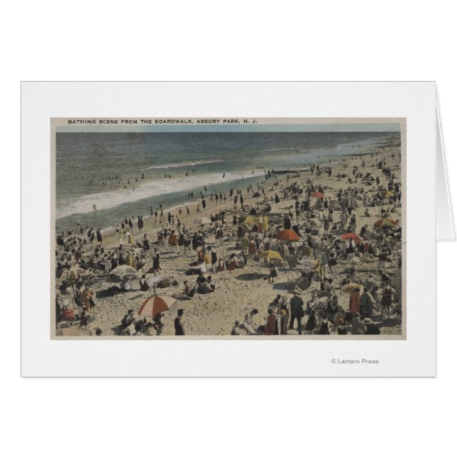 Asbury Park, NJ - Escena de baño desde el paseo ma (Anverso (Horizontal))