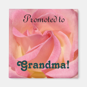 ¡Ascendido a abuela! regalos de imán Rosa Rosa