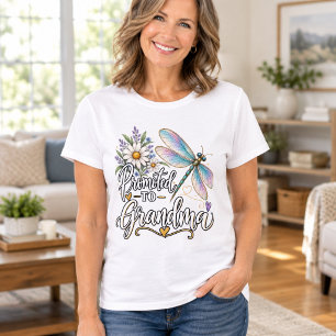 Ascendido a Floral de Libélula de Abuela Camiseta 