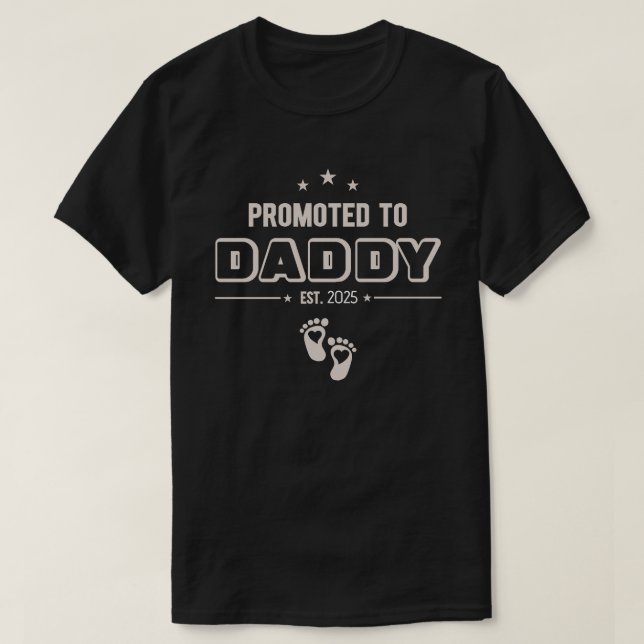 Ascendido a papi camiseta - Año nuevo Personalizad (Diseño del anverso)