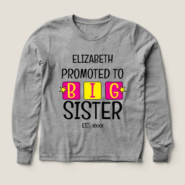 Ascendido al amarillo rosado del año de la hermana (Diseño frontal)