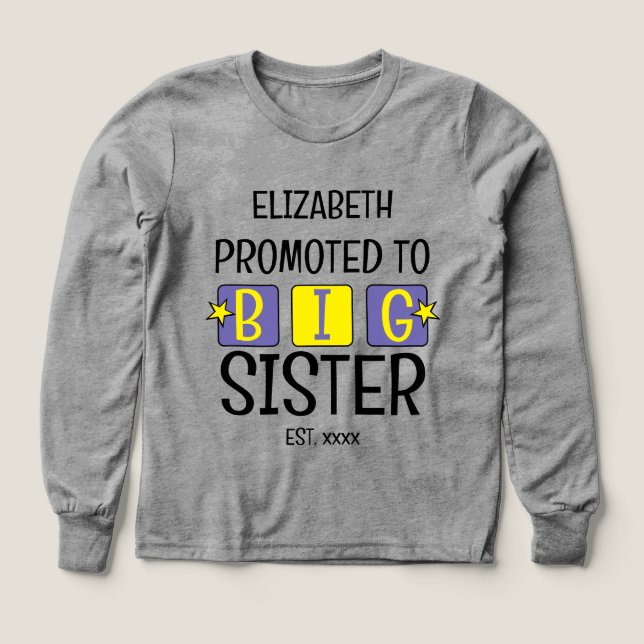 Ascendido al nombre de la hermana mayor año est co (Diseño frontal)