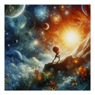 Ascenso cósmico - Surreal Wall Art Poster de Human