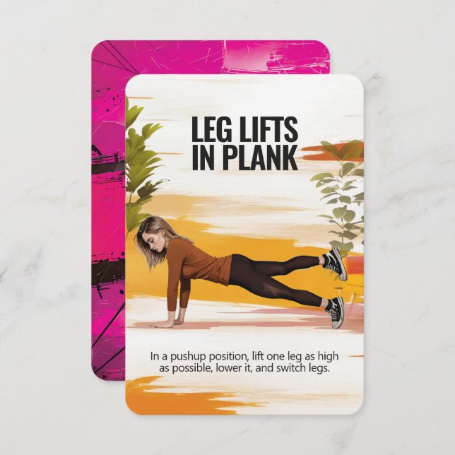 Ascensores de piernas en la tarjeta de fitness Pla (Anverso / Reverso)