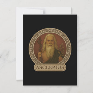 Asclepio Dios de la postal de sanación