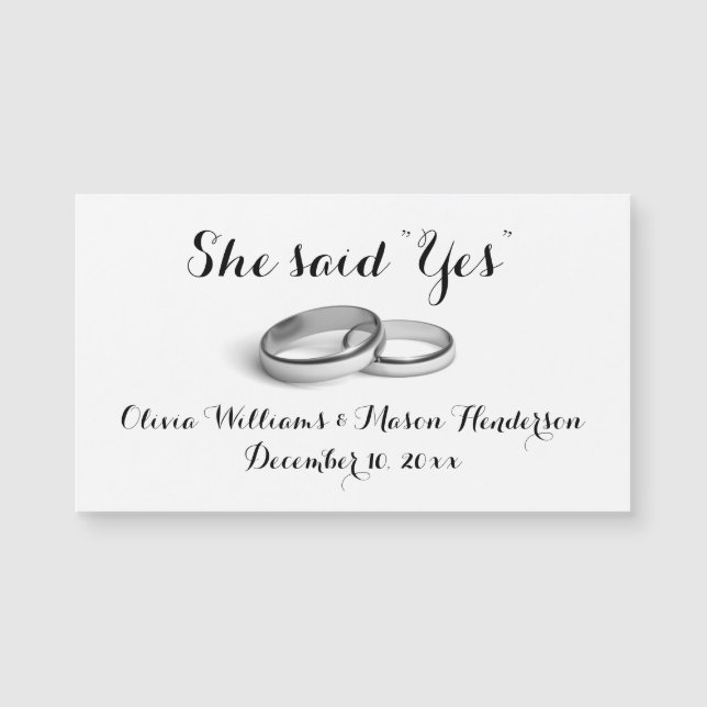 Asequible - Dijo "Sí" Guardar el imán de fecha (Anverso)