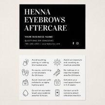 Asesoramiento de tarjeta de postcuidado Henna Brow