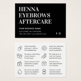 Asesoramiento de tarjeta de postcuidado Henna Brow