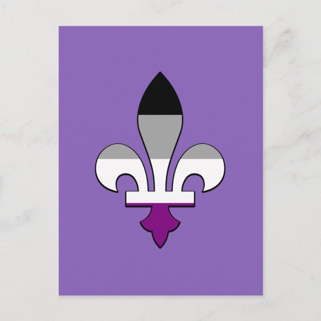 Asexualidad orgullo fleur-de-lis postal (Anverso)