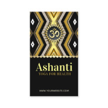 Ashanti Yoga Elegante Tarjeta de Negocios de Oro N