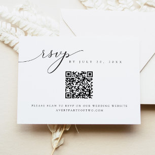 ASHER Elegant Calligraphy Script QR Código Tarjeta