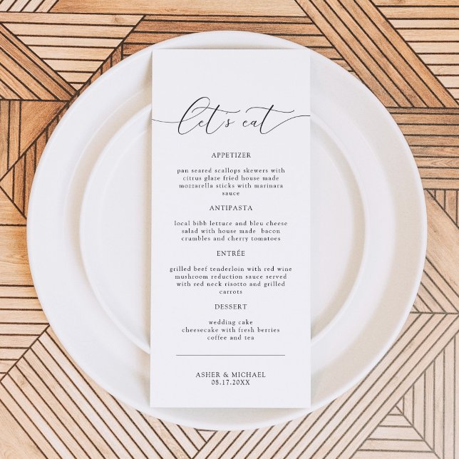 ASHER Modern Elegant Calligraphy Script Menú (Subido por el creador)