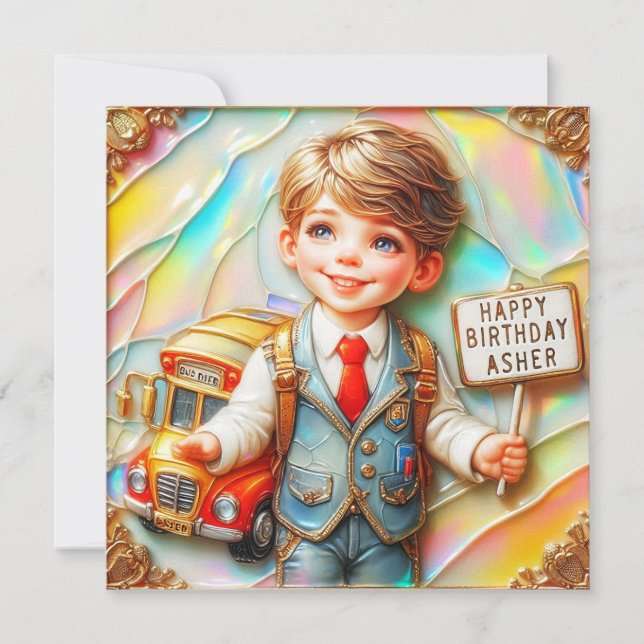 ASHER ~ Tarjeta de cumpleaños ~ Monitor de cruce d (Anverso)
