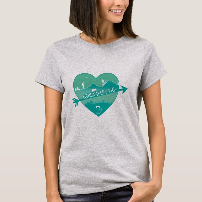 Asheville, camiseta NC - Verde (Anverso)