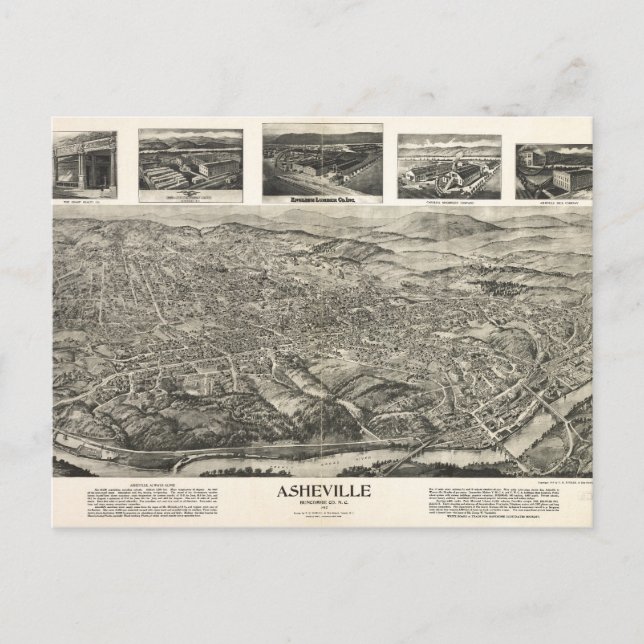 Asheville, postal NC 1912 (Anverso)