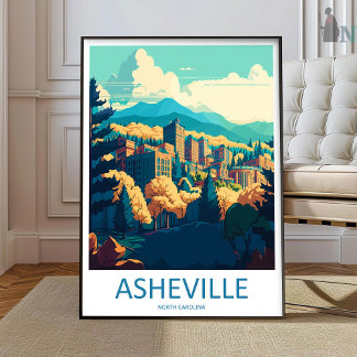 Asheville Print Decoración del hogar Asheville Nor
