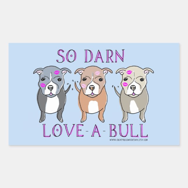 Así Darn Love-A-Bull Pitbull Pegatina (Anverso)