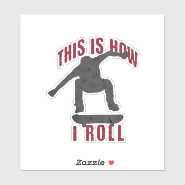 Así es como rollo pegatina de patinaje (Hoja)