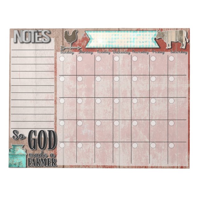 Así Que Dios Haga Un Bloc De Notas De Calendario D (Frente)