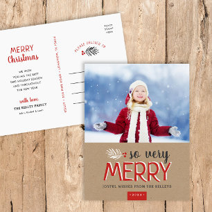 Así que la tarjeta postal de feriado muy morado