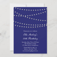 Así que Moda Perlas Invitación al cumpleaños (añil
