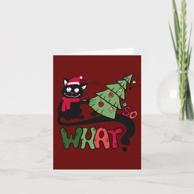 Así que qué tarjeta de Navidades de gatos (Anverso)
