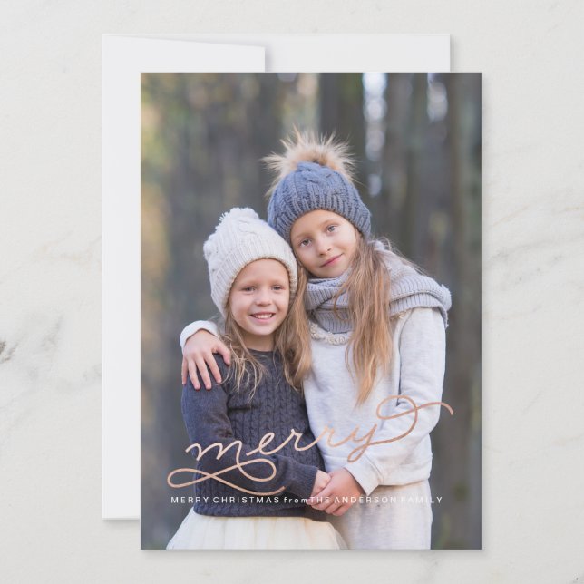 ASÍ QUE UNA FELIZ Tarjeta ROSA DE Navidades DE ORO (Anverso)