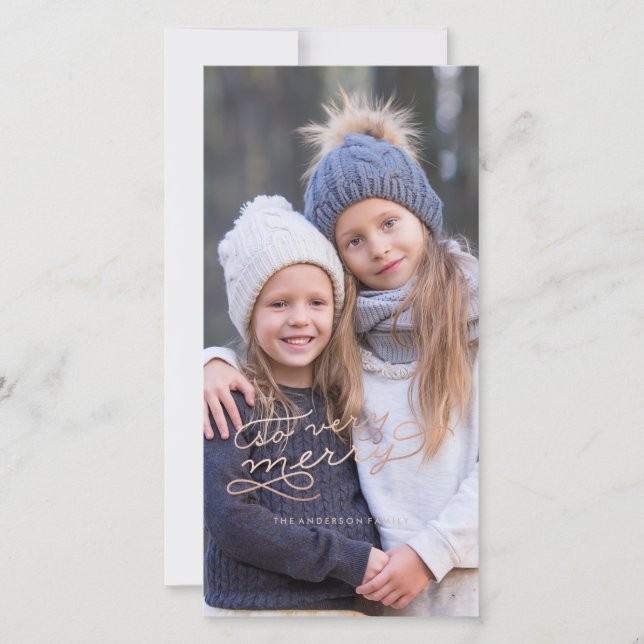 ASÍ QUE UNA FELIZ Tarjeta ROSA DE Navidades DE ORO (Anverso)