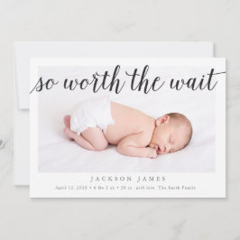 Así que vale la pena el anuncio del nacimiento de