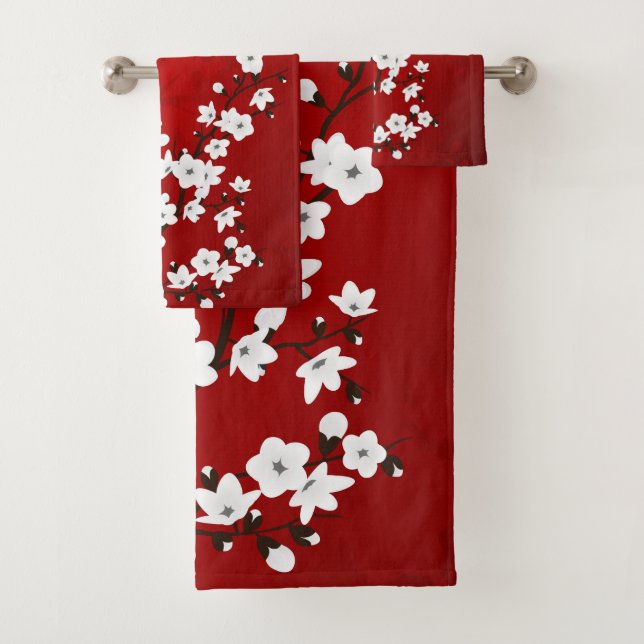 Asia Floral White Cherry Blossom Red (In situ)