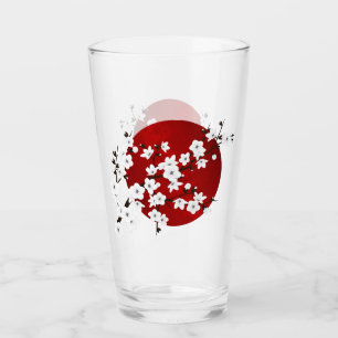 Asia Floral White Cherry Blossom Red