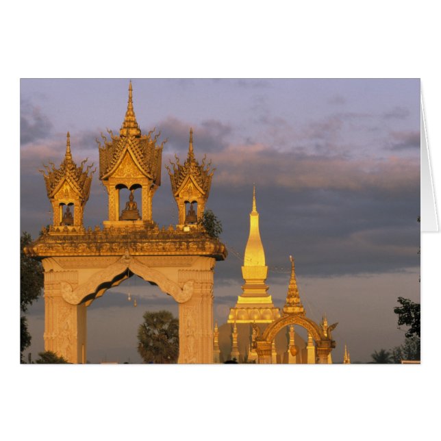 Asia, Laos, Vientiane. Templo de That Luang. (Anverso (Horizontal))
