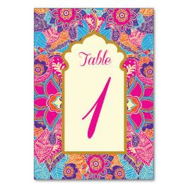 Asiático - Boda - Henna - Mehndi - Números de Mesa